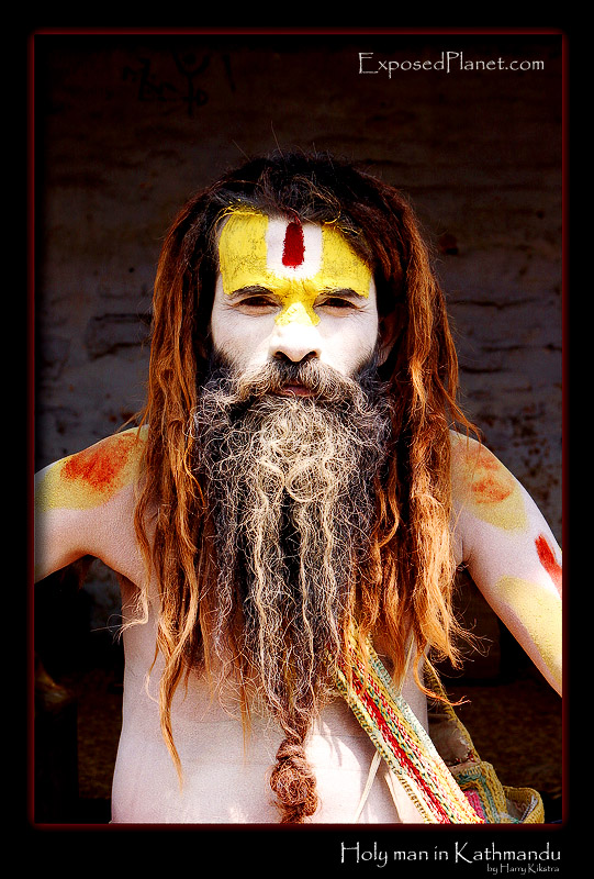 Holy man at Pashapatinath Temple, Kathmandu. By Harry Kikstra, on ExposedPlanet.com